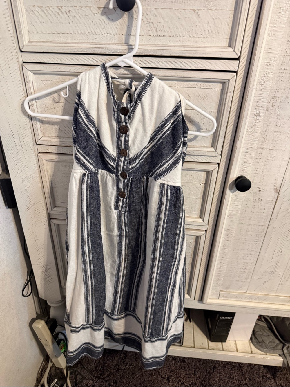 Universal Thread Navy and White Striped Halter Midi Dress